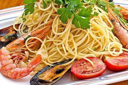 Espaguetis de Mariscos | Spaghetti mit Meeresfrüchten